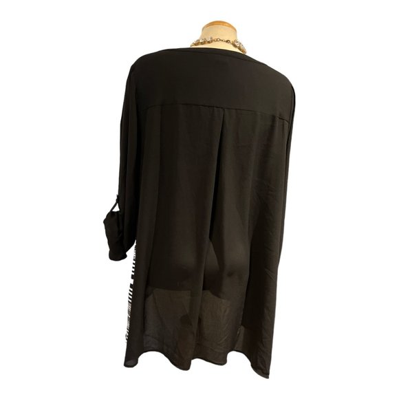 LANE BRYANT Blouse Size 18 / 20 Striped Asymetrical - Picture 7 of 16